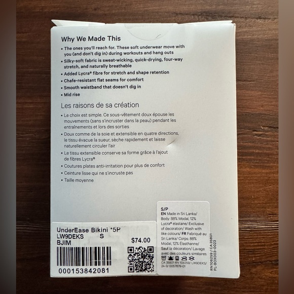 Lululemon UnderEase Mid-Rise Bikini Underwear 5 Pack - Picture 3 of 4